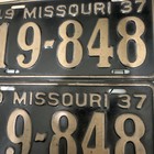 1937 Missouri License Plate Pair 19-848