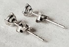 1 3 Ct Round Diamond Stud Earrings 14k White Gold Martini Setting Butterfly Back