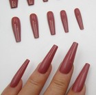 Colored Coffin Press On Nails Long Ballerina False Fake Nail Tips Full Cover    