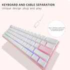 Portable 60  Mechanical Gaming Keyboard Led Backlit Compact 61 Keys Mini Wired O
