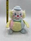 Eden Clown Baby Pastel Terrycloth Rattle Plush 7  Pink Yellow Blue Lovey Vintage