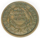 Hard Times Token Not One Cent  Ht 58  Very Fine   344