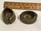 Antique Brass Indian Tribal Cuff Anklet Bowl Mixed Metal Ashtray Catchall Dish