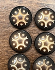 Vintage Set Of 9 Carved Vegetable Ivory Buttons - 7 16   jk9 