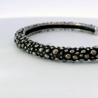 Vintage Native American Signed  dum  Sterling Green Turquoise Cuff Bracelet