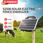 S2500 2 2 Joule Solar Fence Charger  60 Miles Solar Electric Fence Charger For