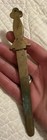Vintage Ornate Metal Heavy Letter Opener With Sheath Very Rare And Unique