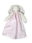 Bearington Baby Collection Pink Plush Satin Bunny Rabbit Security Blanket Lovey