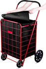 Folding Grocery Basket Cart Shopping Wheel Large Utility Laundry18 x15 x24  bag 