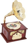 Vintage Record Player  Brown Gramophone Record Player Gramophone Music Box Vinta