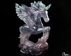 New  7 3  Fluorite Carved Crystal Pegasus Sculpture  Crystal Healing