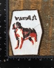 Vintage Saint Bernard Dog Breed Pet Animal Embroidered Iron-on Patch 1970s