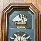 Vintage Nautical Wall Clock In Shadowbox W the Mayflower Ship And Nautical Knots