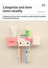 Kitty Wall-mounted Toothbrush Holder  Suction Cup Multi-functional Bathroom T   