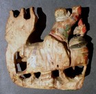 Chinese Warrior Horse Hand Carved 19th Century Polychrome Wood