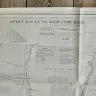 Vintage Nautical Navigation Plotting Chart Map Fowey Rocks To Alligator Reef 36 