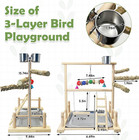 Bird Playground Parrot Perch Stand Toys  Birds Wood Play Gym Activity Center Exe