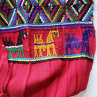 Vintage Guatemalan Maya Faja Belt Sash Textile Red Pompoms 10 Feet X 11 Inch