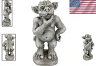Ly312106 Plato The Ponderer - Handmade Greystone Gargoyle Statue For Home Decor