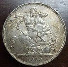 1889 Great Britain Silver One Crown Km  765