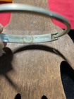 Vintage Mexico Alpaca Silver Abalone Shell Inlay Bangle Hinge Bracelet 1133