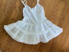 Vintage Girls    Crinoline Petticoat Slip     Full Skirt With Ribbon   Lace Trim 5