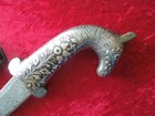 J5355 Antique vtg Indo-persian  Damasened  Dagger Horse Head  See  Description