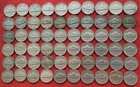 Lot Of 60 Jefferson Nickels -includes 10 Silver War Nickels   No 1943-d 