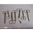 Medical Scissors Shears Vintage Metal Instruments Tweezers Lot Of 7 Germany