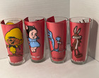 Vintage 1973 Looney Tunes Pepsi Glasses Set Of 18 Never Used  Great Color
