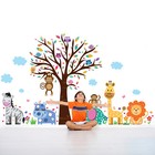 Walplus Happy Zoo Animals Kids Children Cartoon Wall Stickers Nursery Room Decor