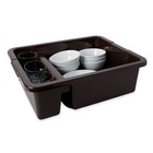 Rubbermaid Fg335000 Brown Divided 7 Gallon Bus   Utility Box