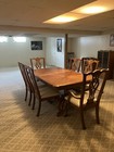 Seven-piece Dining Set  Including Table  Solid Wood  Minor Stain On One Chair 