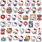 100pcs Cartoon Cute Kitty White Hello Pet Transparent Waterproof C