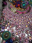 Broken Rhinestone Jewelry Lot Craft Upcycle Repair Repurpose Embellishments Pink