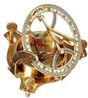Solid Brass 4  Sundial Compass With Wooden Box Rustic Vintage Decor