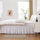 Wrap Around Bed Skirt Three Fabric Sides Elastic Dust Ruffled 16 Inch Tailored D