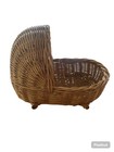 Vintage Toy Baby Doll Wicker Basket Wicker Crib Rocker 6  Tall