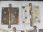 Lot Of 5 Pairs Of Matching Eastlake Brass 4x4 Ball Hinges Some Painted   Bent
