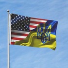 American Usa Ukrainians Ukraine Flag 3x5 Ft Outdoor Double-sided Printed Deco   