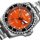 Men s Akribos Xxiv Ak735or Limited Edition Orange Dial Diver Date Bracelet Watch