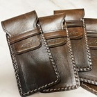 10-pk Veg Tan Leather Pencil Case Pouch Pen Tool Holder 6 x3  Bulk