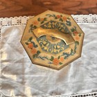 Vintage Floral Tin Octagon Storage Container Decorative Box With Handle