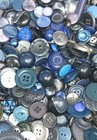 100  Vintage Oceana Buttons Mix   Blue Tints Purple Hues Moonglows   Colorful