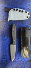 Boker Ak1  Damascus W  Coral Carbon Fiber Handles  Custom Kydex Sheath