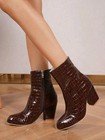 Brown Knee High Boots Size 10 3 Inch Heel Wife Calf Women s Fashion Boots