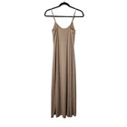 Y2k Vtg Va Bien Full Maxi Length Slip Dress Sz L Nude Lingerie Nylon Nightgown