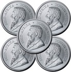 Lot Of 5 - 2025 South Africa 1 Oz  999 Silver Krugerrand Coin Bu