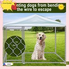 Metal Outdoor Pet Dog Run House Kennel Shade Cage Enclosure W  Roof Playpen Usa
