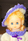 Vintage Hand Crocheted 15  Bed Doll